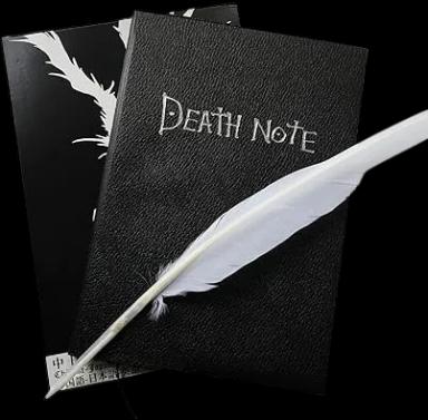 Notebook Set L Leather Journal and Necklace Feather Pen