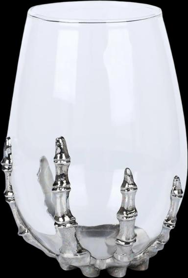 Halloween Skeleton Hand Wine Glass