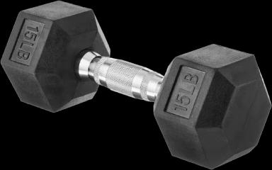 Amazon Basics 15lb Rubber Hex Dumbbell