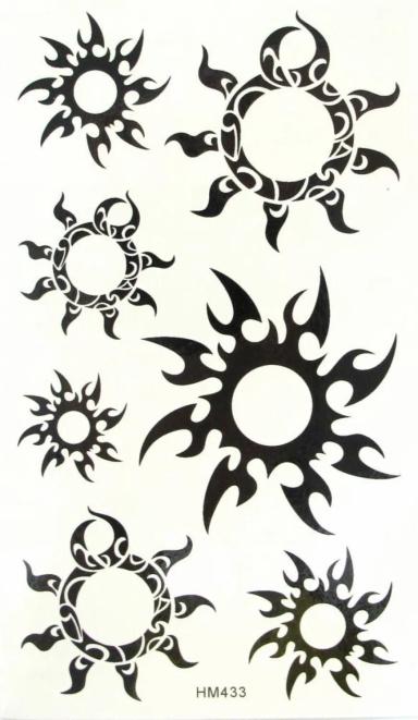 Temporary Sun Tattoos