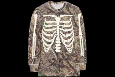 Supreme Hanes Bones Thermal Crew Woodland Camo US M