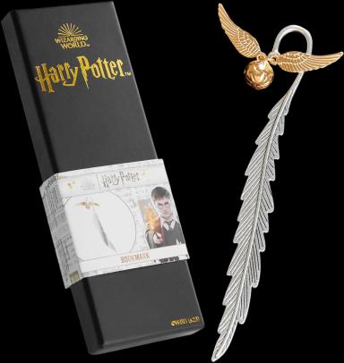 Harry Potter Metal Bookmark with Hanging Golden Snitch Charm