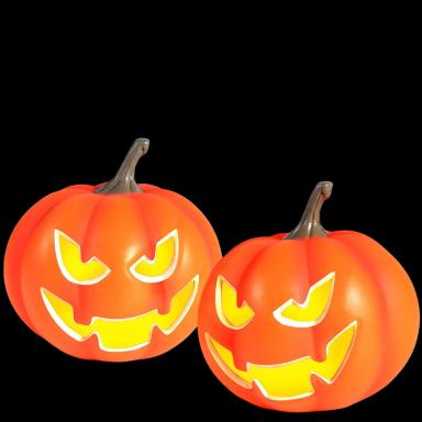 2 Pack Plastic Jack O Lantern Pumpkins