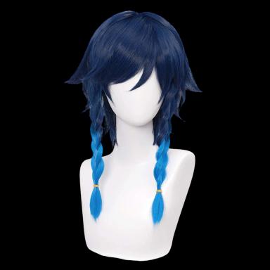 Navy Blue Wig for Venti Cosplay Costume