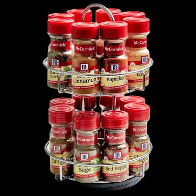 McCormick Two Tier Chrome 16 Piece Spice Rack Organizer