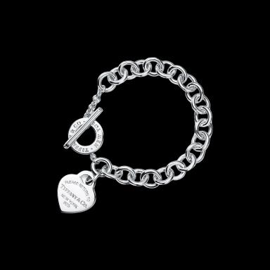 Heart Tag Toggle Bracelet in Silver