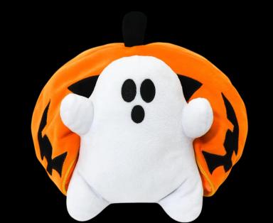 Halloween Pumpkin Ghost Plush Toy with Zipper