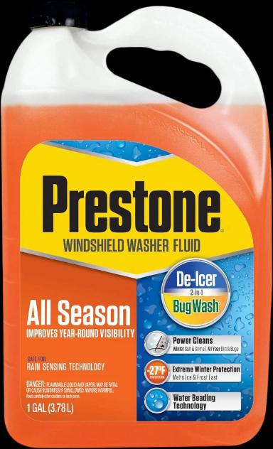 Prestone AS658 Deluxe 2-in-1 Windshield Washer Fluid, 1 Gallon