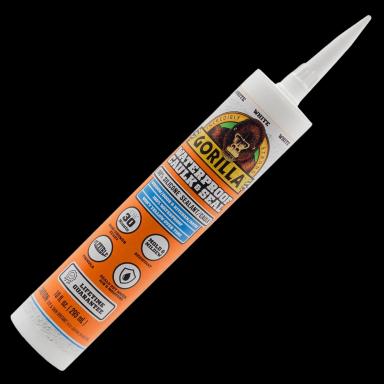 Gorilla Waterproof Caulk & Seal 100% Silicone Sealant, White, 10oz Cartridge