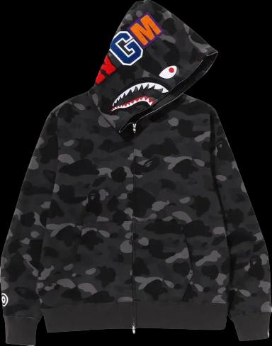 BAPE Color Camo Shark Full Zip Hoodie Black