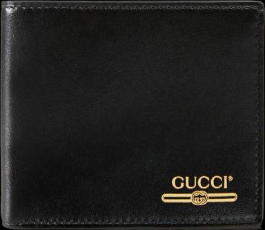 Gucci Leather Wallet with Gucci Logo (8 Card Slot) Black