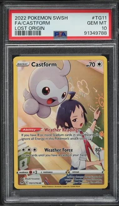 2022 Pokemon Sword & Shield Lost Origin Full Art Castform #TG11 PSA 10 GEM MINT