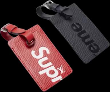 Louis Vuitton x Supreme Luggage Tag Set Epi Black/Red