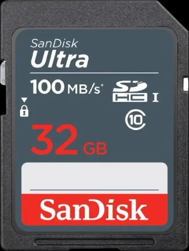 32GB Ultra 100MBs Sandisk SDHC Memory Card