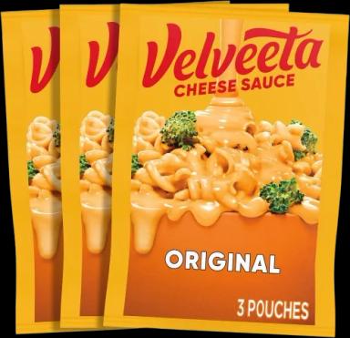 Velveeta Original Cheese Sauce Pouches, 3 ct Box with 4 oz Pouches