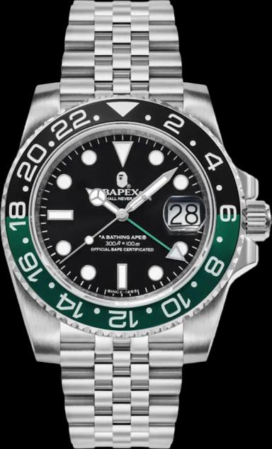 BAPE Type 2 Bapex #1 Watch Silver/Black/Green