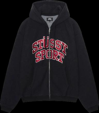 Stussy Sport Zip Hoodie Washed Black (US M)