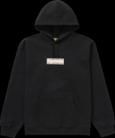 Supreme Burberry Box Logo Hooded Sweatshirt Black (US M)