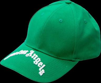 Palm Angels Curved Logo Baseball Cap Green