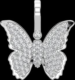 BUTTERFLY DIAMOND PENDANT 14K SOLID GOLD 0.40CTW