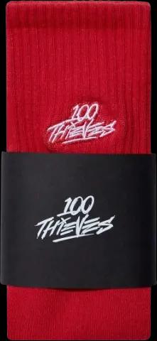 100 Thieves Foundations Embroidered Crew Socks - Red