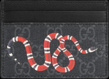 Gucci Card CaseGG Supreme Kingsnake Print Black/Grey