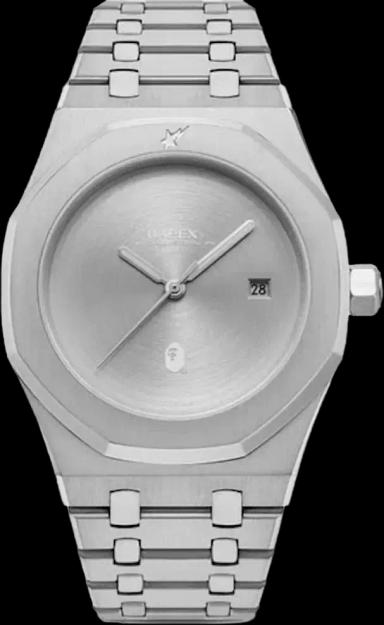 BAPE Type 9 BAPEX Watch Silver