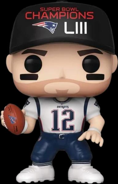 POP Football: Patriots - Tom Brady (SB Champions LIII) Funko Vinyl Figure (Bundled with Compatible Box Protector Case)