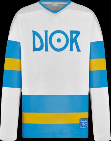 Dior x Jack Kerouac Hockey Jersey White/Light Blue (US M)