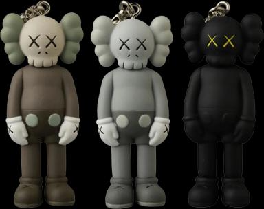 KAWS Tokyo First Companion Keychain Set (2021) Black/Brown/Grey