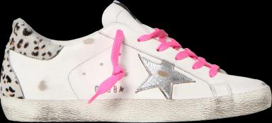 Golden Goose Super Star White Silver Pink Leopard Print (Women's) (US 4)