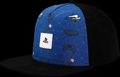 Sony Playstation Embroidered Logo Patch Gaming Icons Youth Flat Bill Hat Multicolored