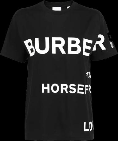 Burberry Horseferry Print Cotton Oversized T-shirt Black White (US S)