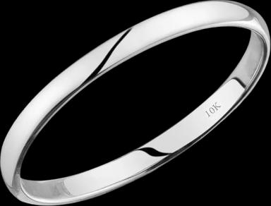 Tesori & Co 10k White Gold Light Comfort Fit 2mm Wedding Band Size 5.