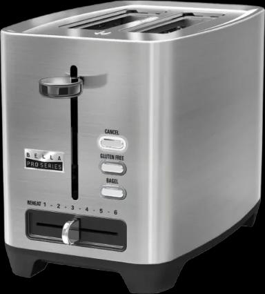 bella PRO - 2-Slice Extra-Wide-Slot Toaster - Stainless Steel