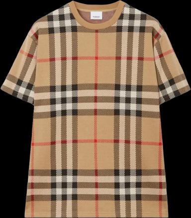 Burberry Check Cotton Jacquard T-shirt Archive Beige (US M)