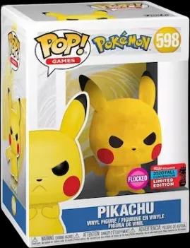 Funko Pop! Games Pokemon Grumpy Pikachu (Flocked) Fall Convention Exclusive Figure #598