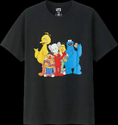 KAWS x Uniqlo x Sesame Street Group #2 Tee Black (US M)