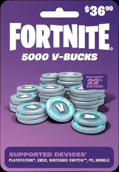 Fortnite V-Bucks Gift Card - 5000 V-Bucks