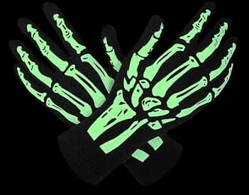 Glow in the Dark Full Finger Skeleton Gloves
