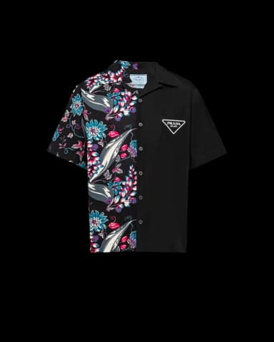 Short-Sleeved Cotton Shirt Black