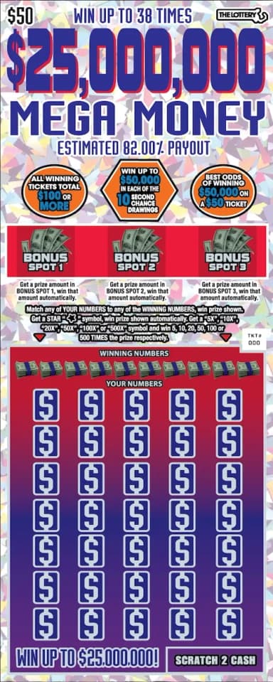 $50 Scratch Off Lottery Ticket