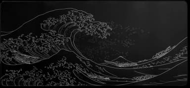 Japanese Sea Wave Large Mouse Pad