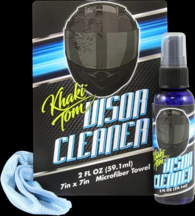 Motorcycle Helmet and Visor Cleaner - 2 oz Streak Free Spray and Microfiber Towel