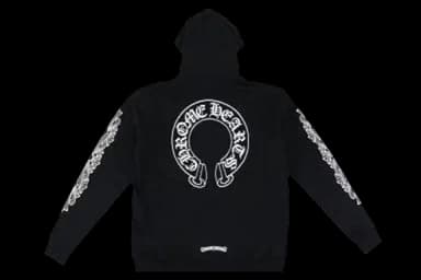 Chrome Hearts Horseshoe Floral Cross Sleeve Zip Up Hoodie US M