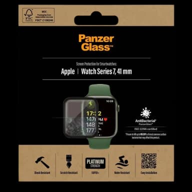 PanzerGlass AntiBacterial Apple Watch Series 9/8/7 Screen Protector - 9H