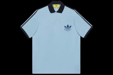 Gucci x Adidas Piquet Polo Shirt Blue US S