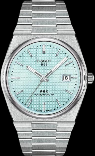 Tissot Mens PRX Powermatic 80 316L Stainless Steel case Automatic Watches, Grey, Stainless Steel, 12 (T1374071135100)