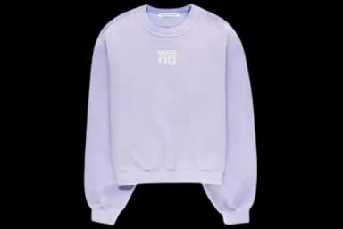 T by Alexander Wang Essential Terry Puff Paint Crewneck Sweatshirt Easter Egg/Purple US L