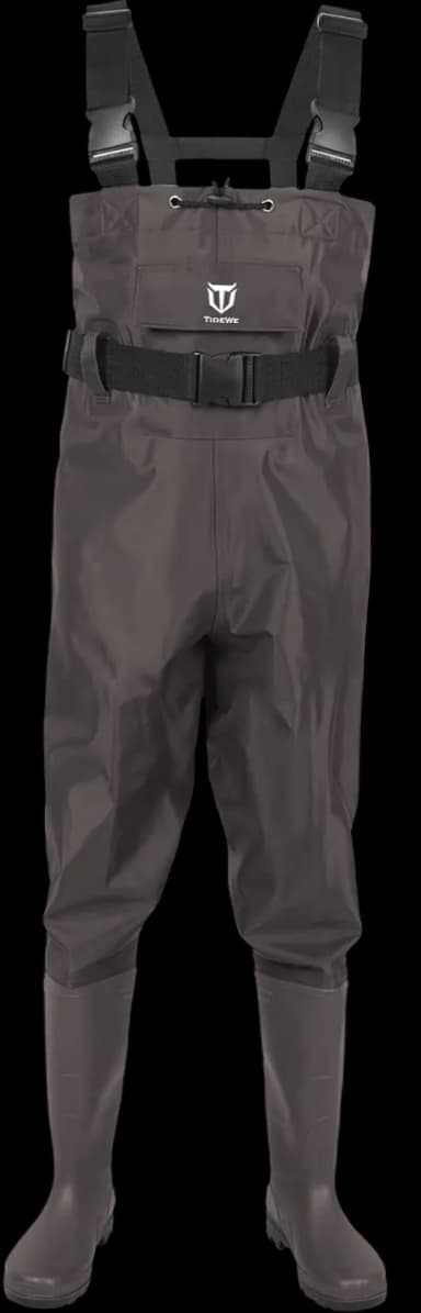 TIDEWE Bootfoot Chest Wader, 2-Ply Nylon/PVC Waterproof Fishing Hunting Waders with Boot Hanger for Men